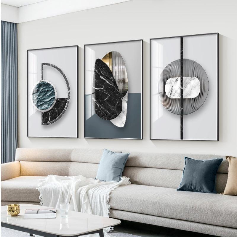 Geometric Abstract Canvas Wall Art Print for Home Decor