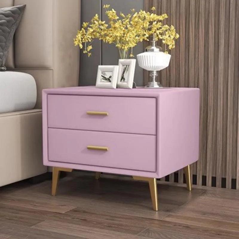 Luxury White Nightstand with Drawer Storage - Modern Minimalist Bedroom Furniture