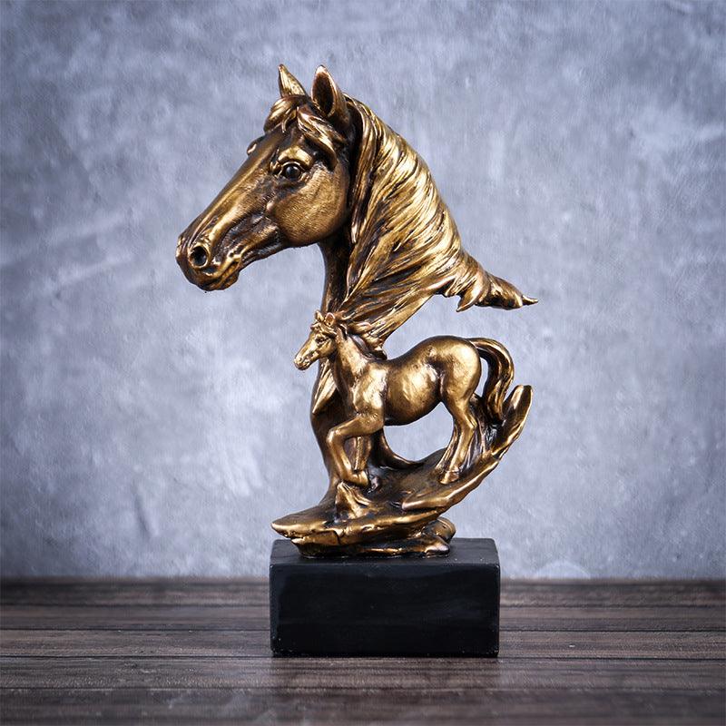 Bronze Horse Sculpture Set for European Style Home Decor