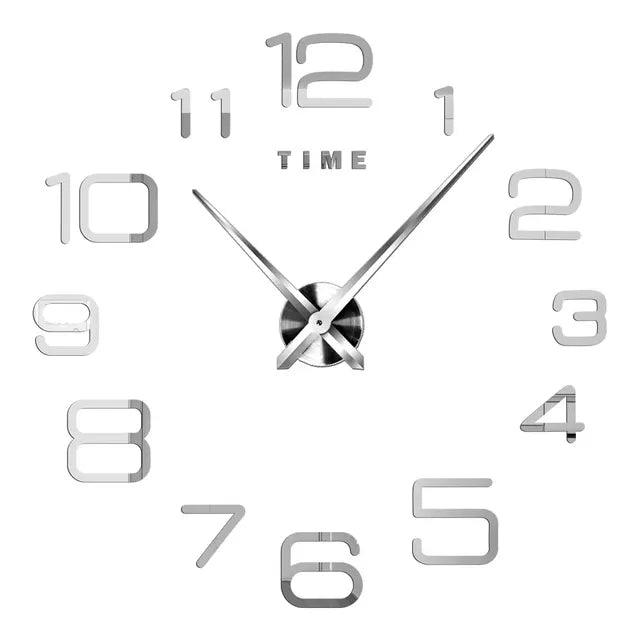 Modern Acrylic Mirror Wall Clock Kit: DIY Silent Quartz Design