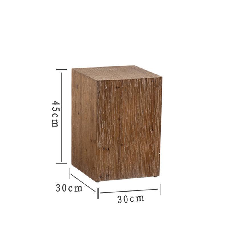 Solid Wood Rustic Coffee Table with Moveable Pastoral Style - Dark Wooden Living Room Corner Table