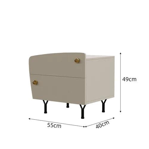 Nordic Style White Nightstand with Drawers - Modern Minimalist Bedside Table