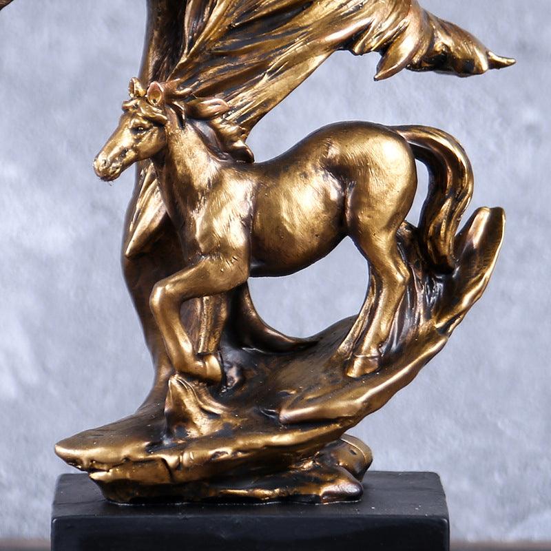 Bronze Horse Sculpture Set for European Style Home Decor