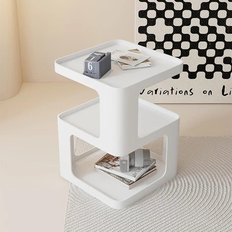 Modern Black Metal Nightstand with 2 Drawers for Bedroom - Contemporary Minimalist Furniture