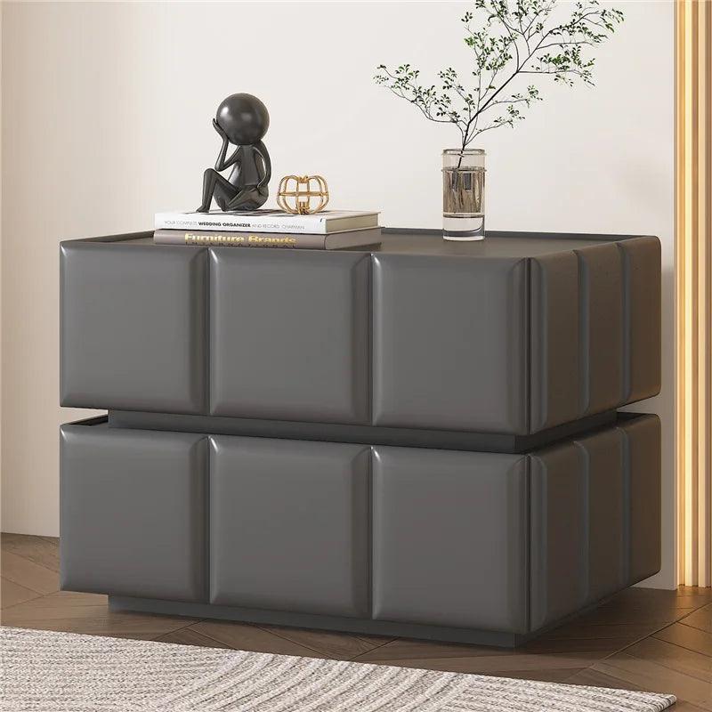 Compact White Bedside Nightstand with Drawer - Modern Design and Storage Space