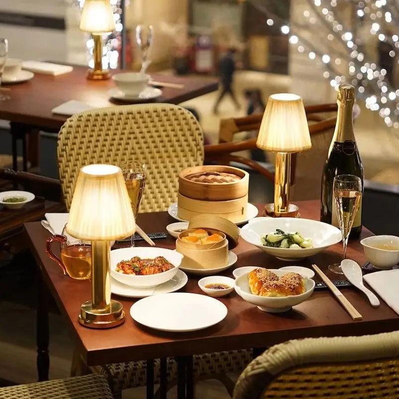 Wireless Dimmable Fabric Table Lamp for Bars and Bedrooms