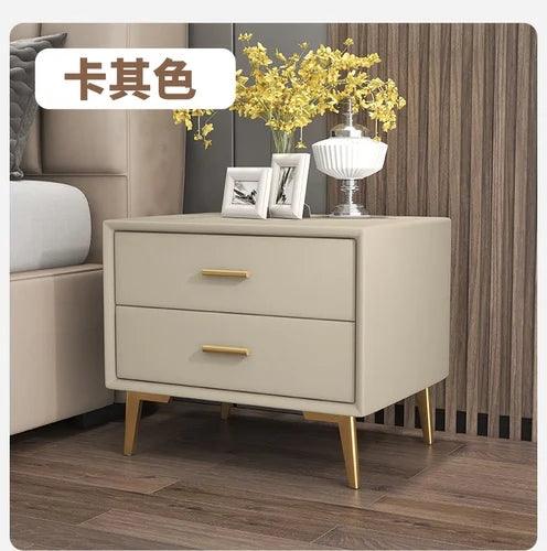 Luxury White Nightstand with Drawer Storage - Modern Minimalist Bedroom Furniture