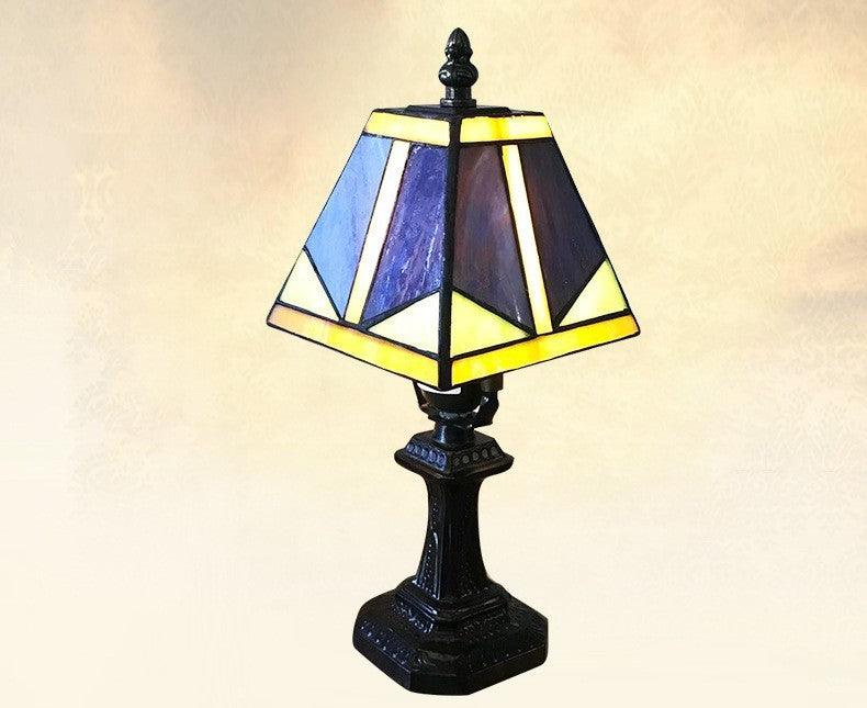 Retro Glass Table Lamp with Abstract Design