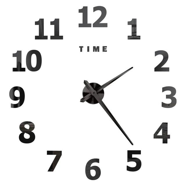 Modern Acrylic Mirror Wall Clock Kit: DIY Silent Quartz Design
