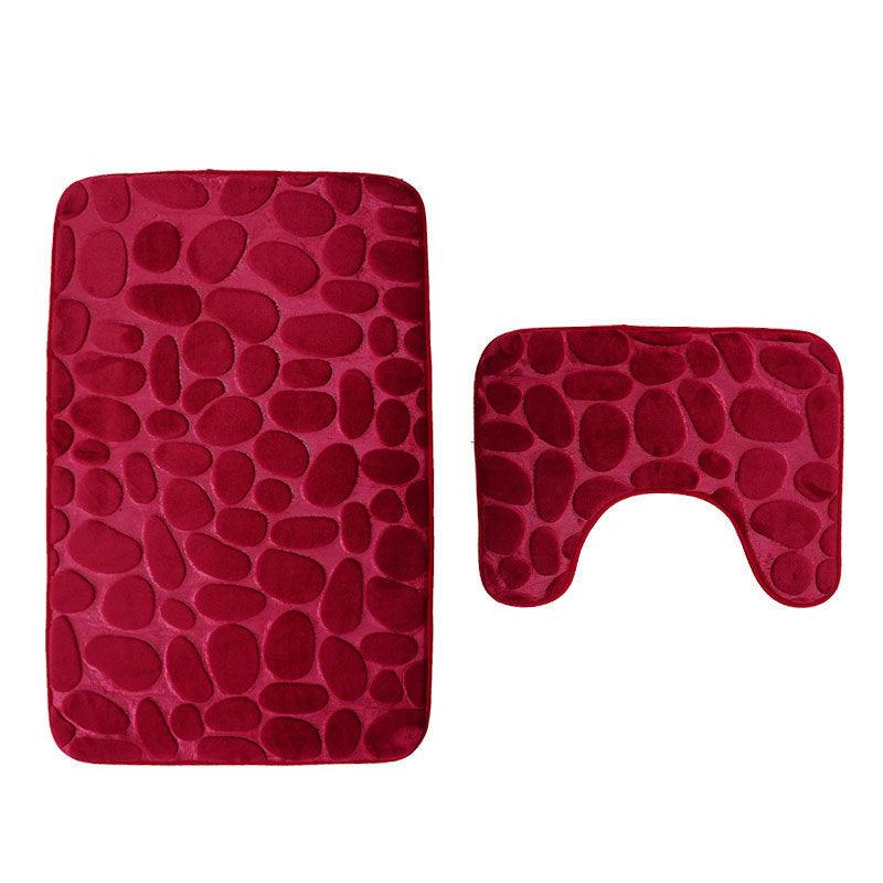 Luxurious Bathroom Pebble Stone Anti-Slip Mat Set - Soft, Absorbent & Durable