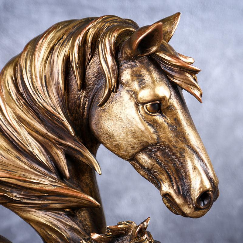 Bronze Horse Sculpture Set for European Style Home Decor