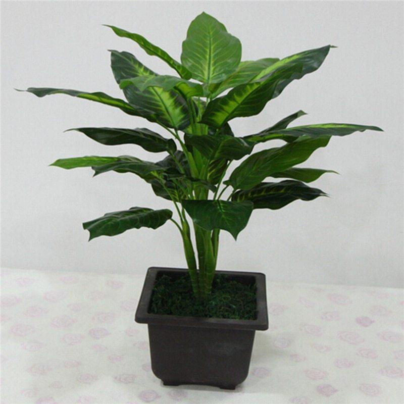 Green Artificial Dieffenbachia Plant - 50cm Height - Plastic Leaf - Modern Home Decor