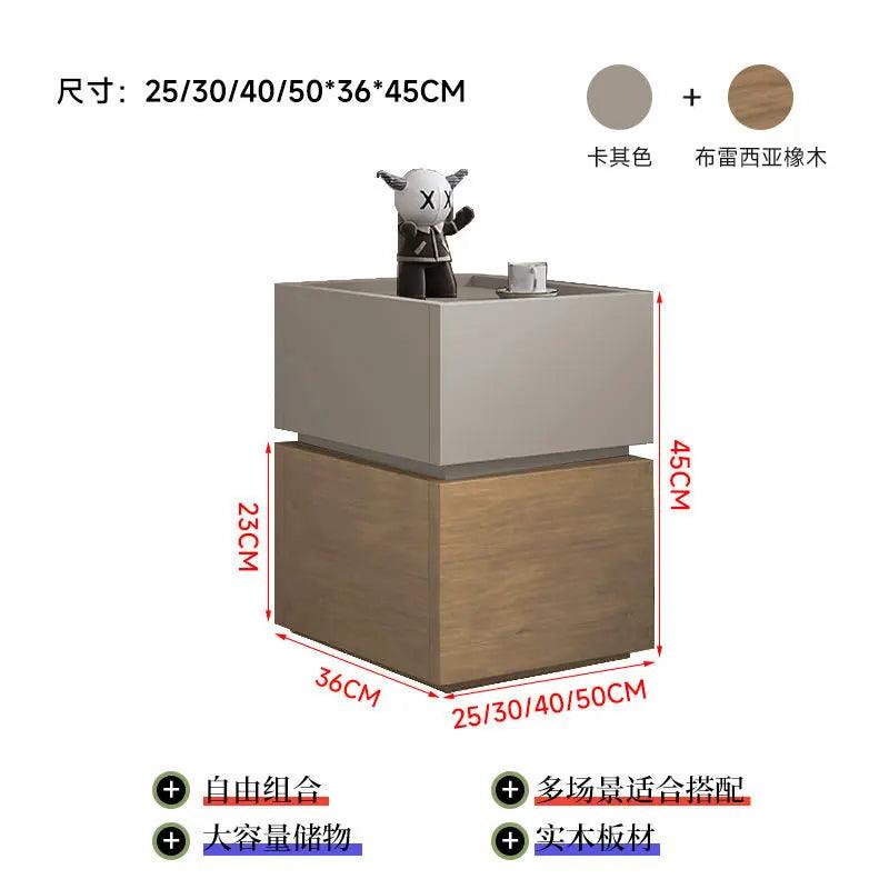 Nordic Style Wooden Nightstand with 2 Drawers - Modern Bedroom Furniture