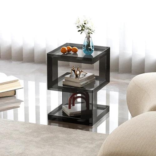 Luxurious Italian Acrylic Nightstand with Drawer - Modern Design and Multifunctional