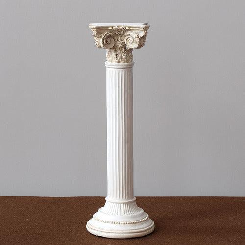 Athena Statue with Roman Column Base - Resin Sculpture of Greek Goddess - 31.5cm Height
