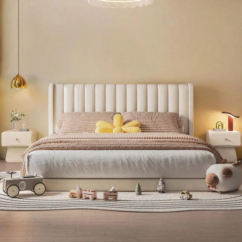 Kids Minimalist Wooden Nightstand Table with Drawers - Modern Bedroom Furniture