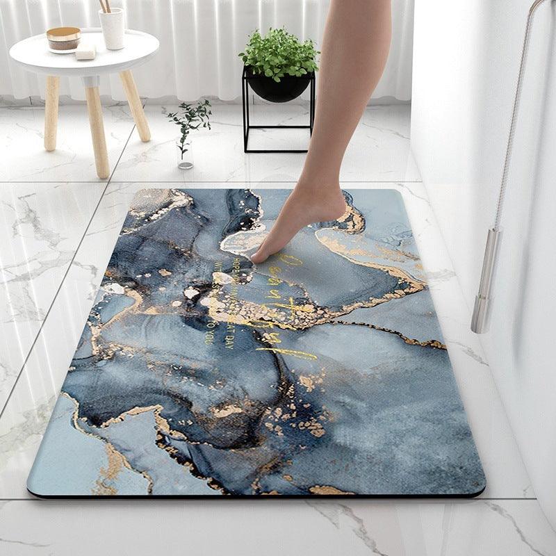 Marbling Bathroom Entrance Absorbent Floor Mat Household Quick-drying Diatom Ooze Floor Mat
