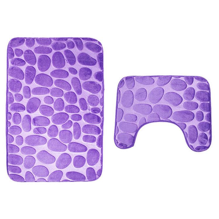 Luxurious Bathroom Pebble Stone Anti-Slip Mat Set - Soft, Absorbent & Durable