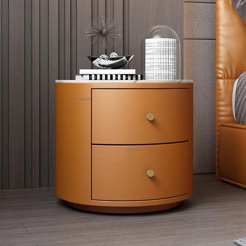Solid Pine Wood Nightstand with Three Drawers - Modern Minimalist Bedroom Furniture