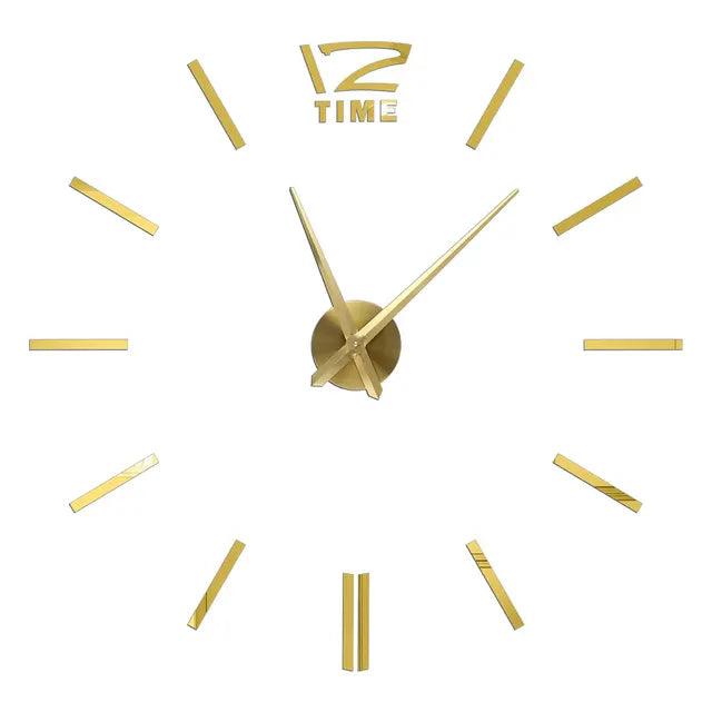 Modern Acrylic Mirror Wall Clock Kit: DIY Silent Quartz Design