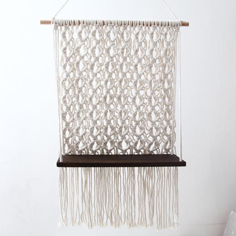Cotton Rope Tapestry Rack Hand-Woven Bohemian Wall Rack Cotton Rope Tapestr