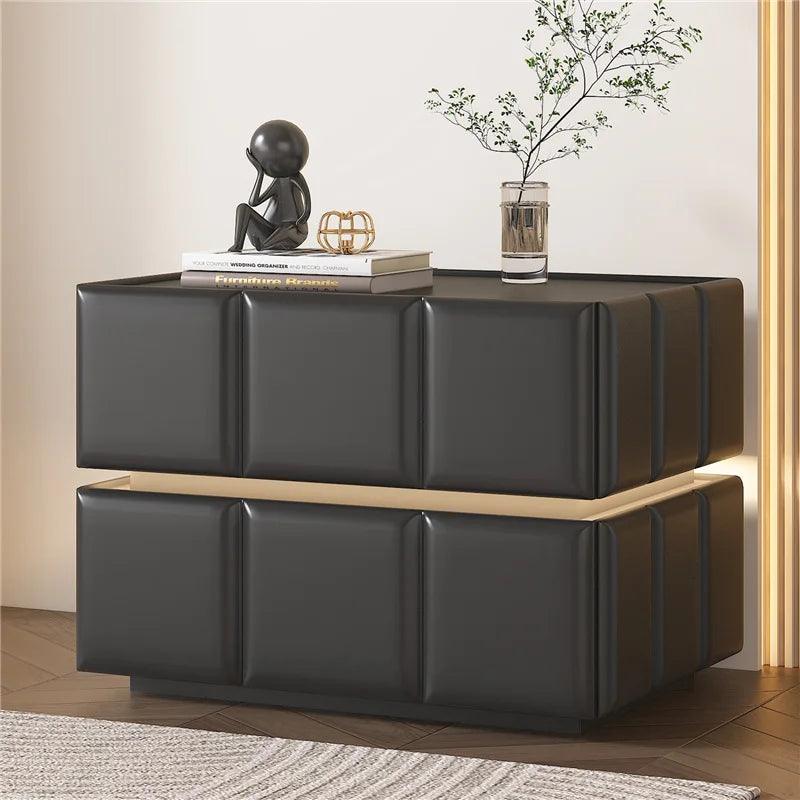 Compact White Bedside Nightstand with Drawer - Modern Design and Storage Space