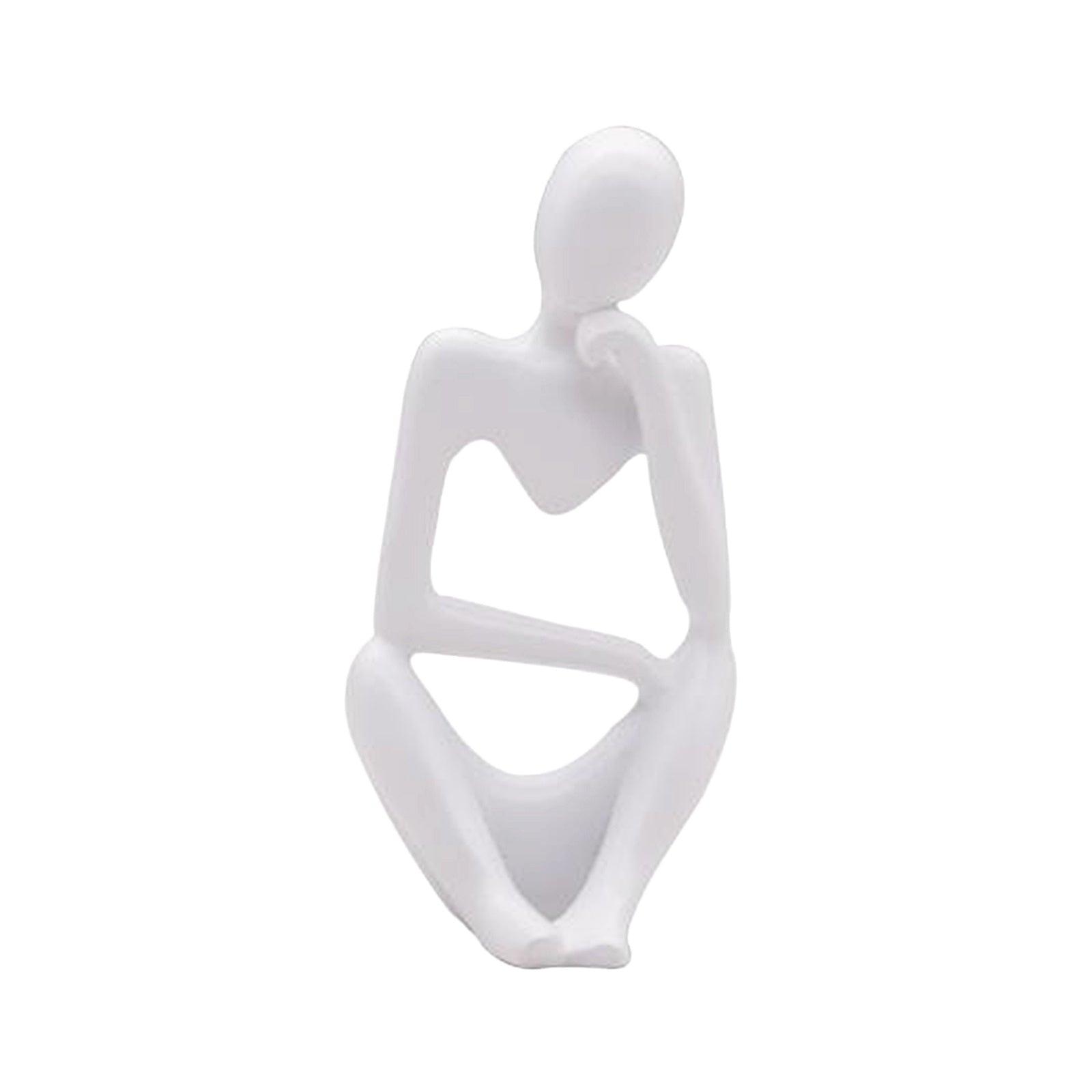 Abstract Artistic Resin Ornament Sculpture in Black, White, and Gold