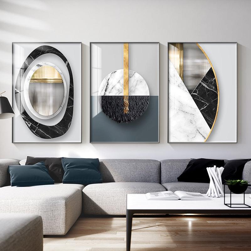 Geometric Abstract Canvas Wall Art Print for Home Decor