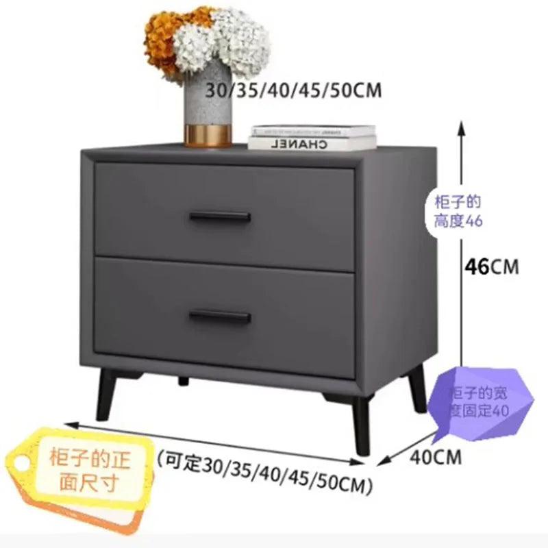 Luxury White Nightstand with Drawer Storage - Modern Minimalist Bedroom Furniture