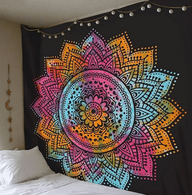 Boho Mandala Bliss Tapestry: Vibrant Wall Art