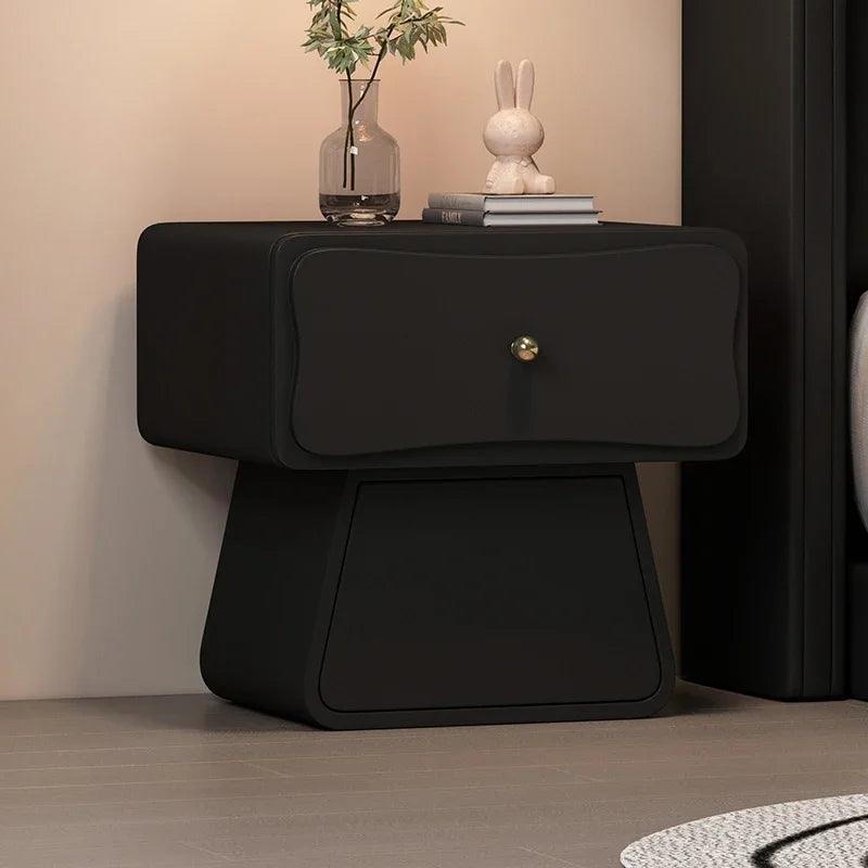 Kids Minimalist Wooden Nightstand Table with Drawers - Modern Bedroom Furniture