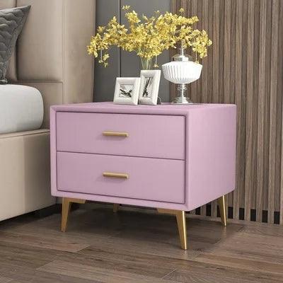 Luxury White Nightstand with Drawer Storage - Modern Minimalist Bedroom Furniture