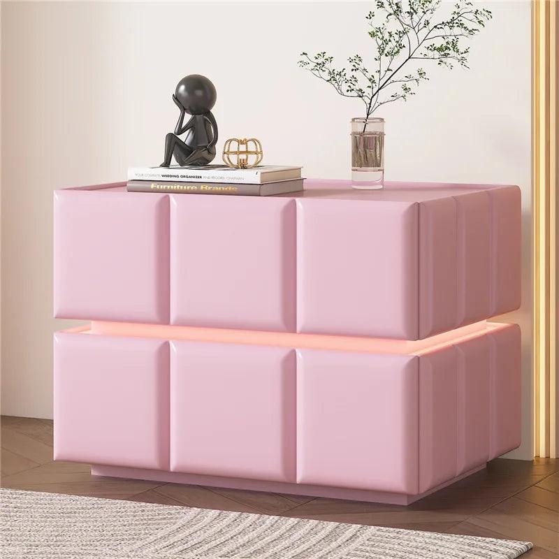 Compact White Bedside Nightstand with Drawer - Modern Design and Storage Space