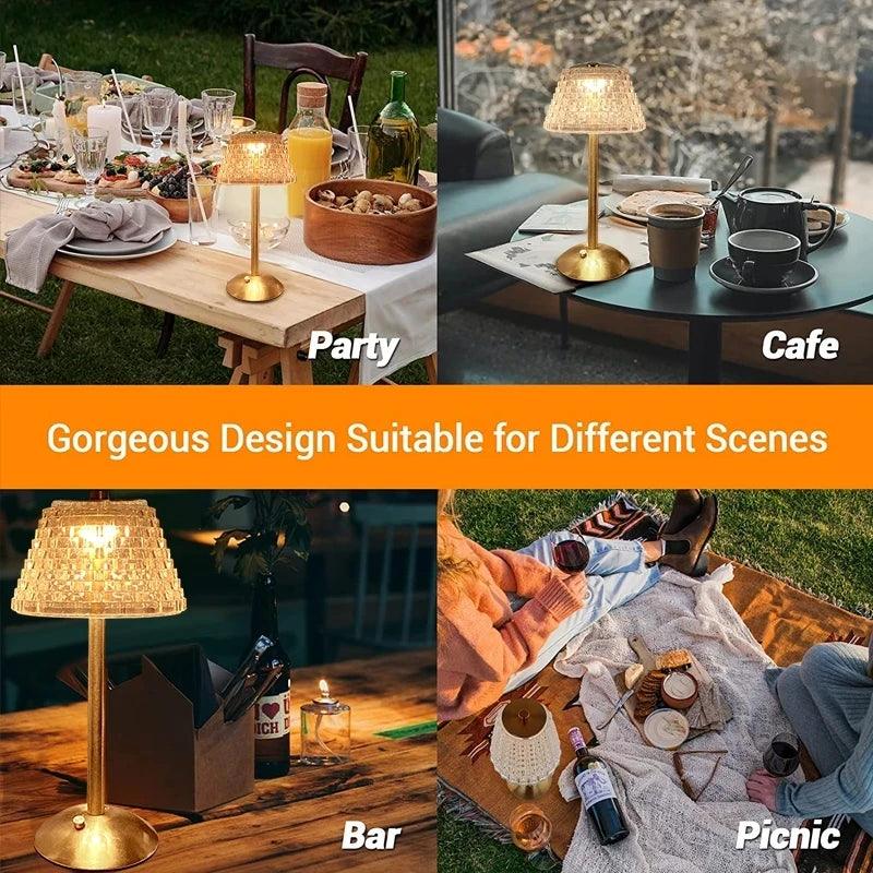 Nordic Crystal Touch-Controlled LED Table Lamp