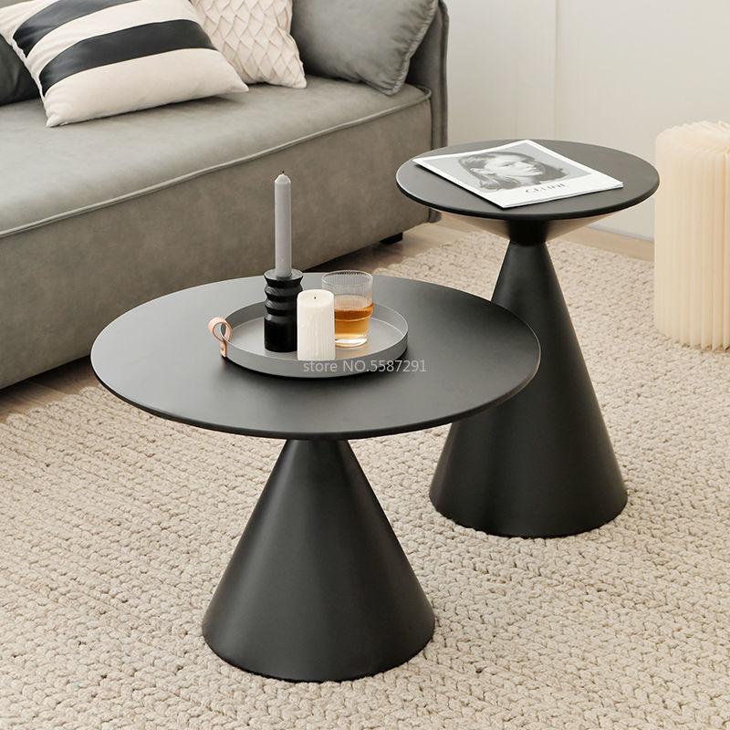 Marble Top Round Side Table - Elegant Living Room Accent Piece