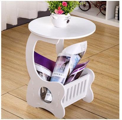 Marble Elegance Round Coffee Table - Stylish White and Wood Design
