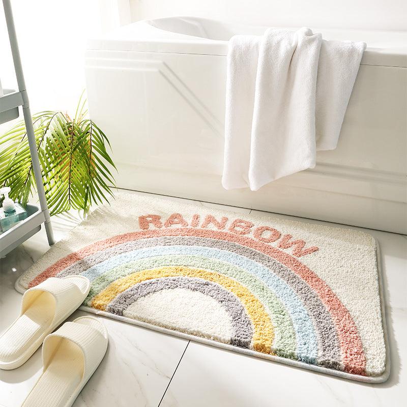 Ultra Absorbent Geometric Bathroom Floor Mats - Modern Style, Non-Slip & Hand Washable - Available in 2 Sizes