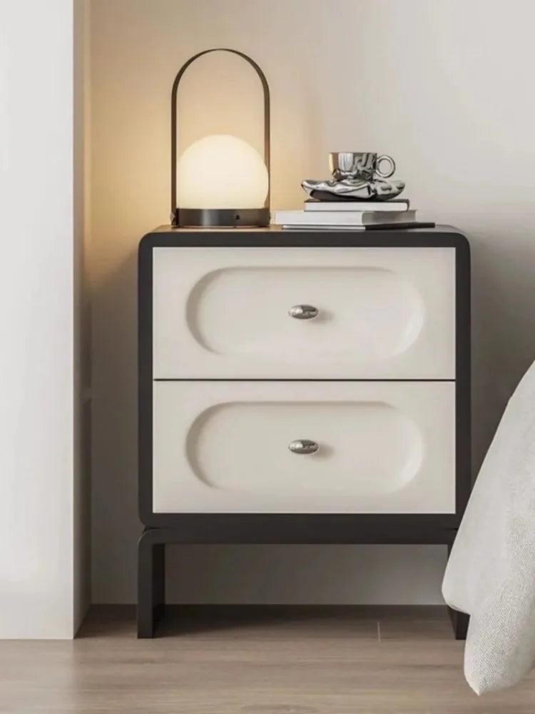 Modern Wood Bedside Table with Drawer - Stylish Nightstand Cabinet for Bedroom Home