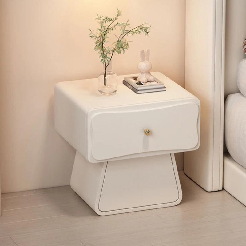 Kids Minimalist Wooden Nightstand Table with Drawers - Modern Bedroom Furniture