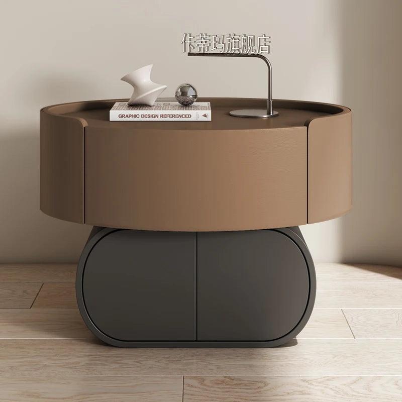 Luxury Modern Bedroom Nightstand with Drawers and Artistic Design