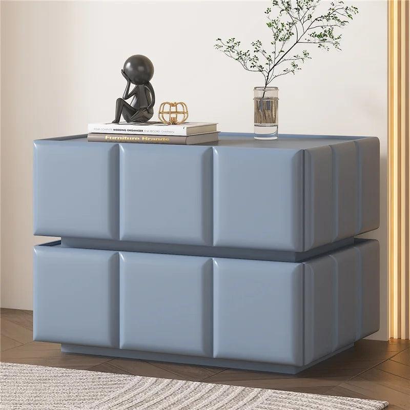 Compact White Bedside Nightstand with Drawer - Modern Design and Storage Space