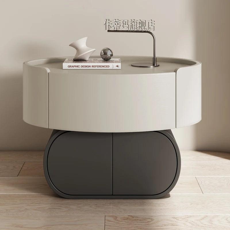 Luxury Modern Bedroom Nightstand with Drawers and Artistic Design