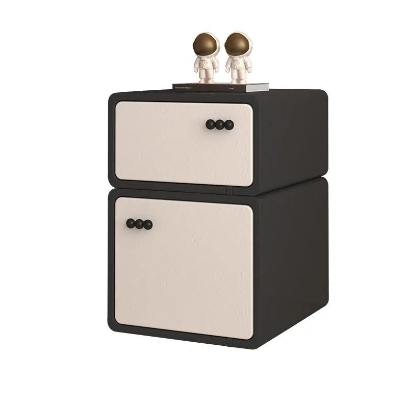 Modern Minimalist Black Nightstand with Hidden Drawer - Stylish Bedside Table Furniture