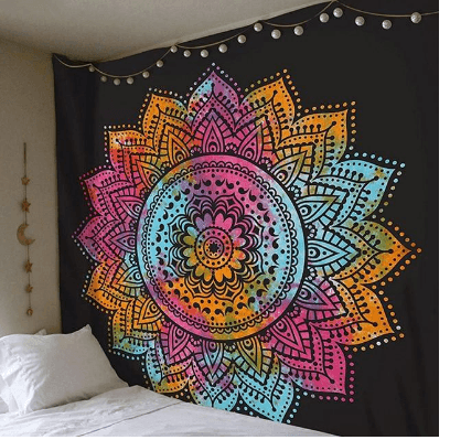 Boho Mandala Bliss Tapestry: Vibrant Wall Art