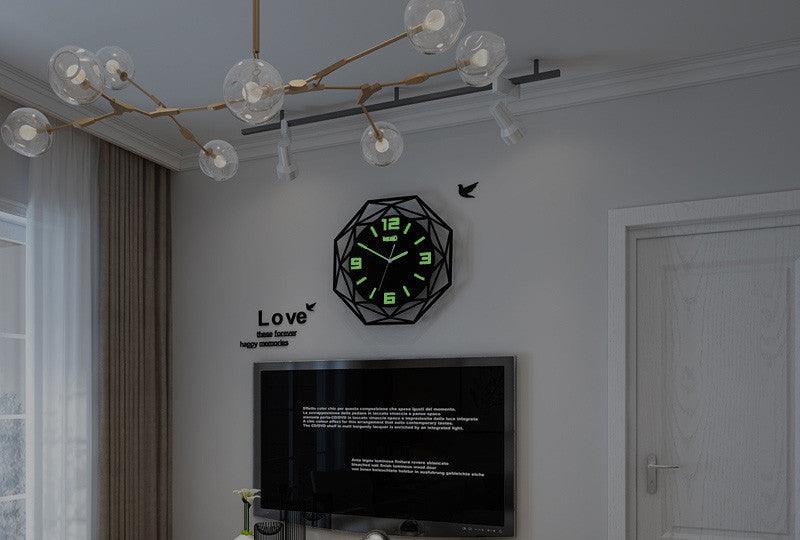 Illuminated Wall Clock with Solar-Powered Movement