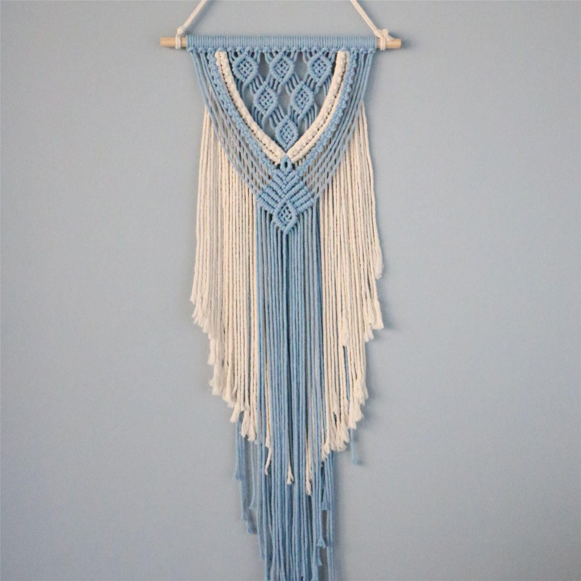 Boho Chic Hand-Woven Cotton Rope Tapestry Wall Decor