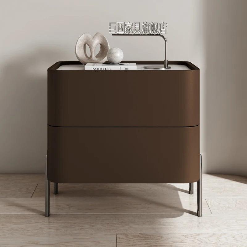 Nightstand with Modern Design and Storage Drawers for Bedroom