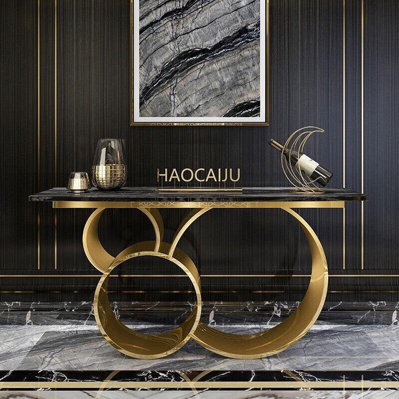 Rock Plate Marble Coffee Table with Storage - Modern American Design