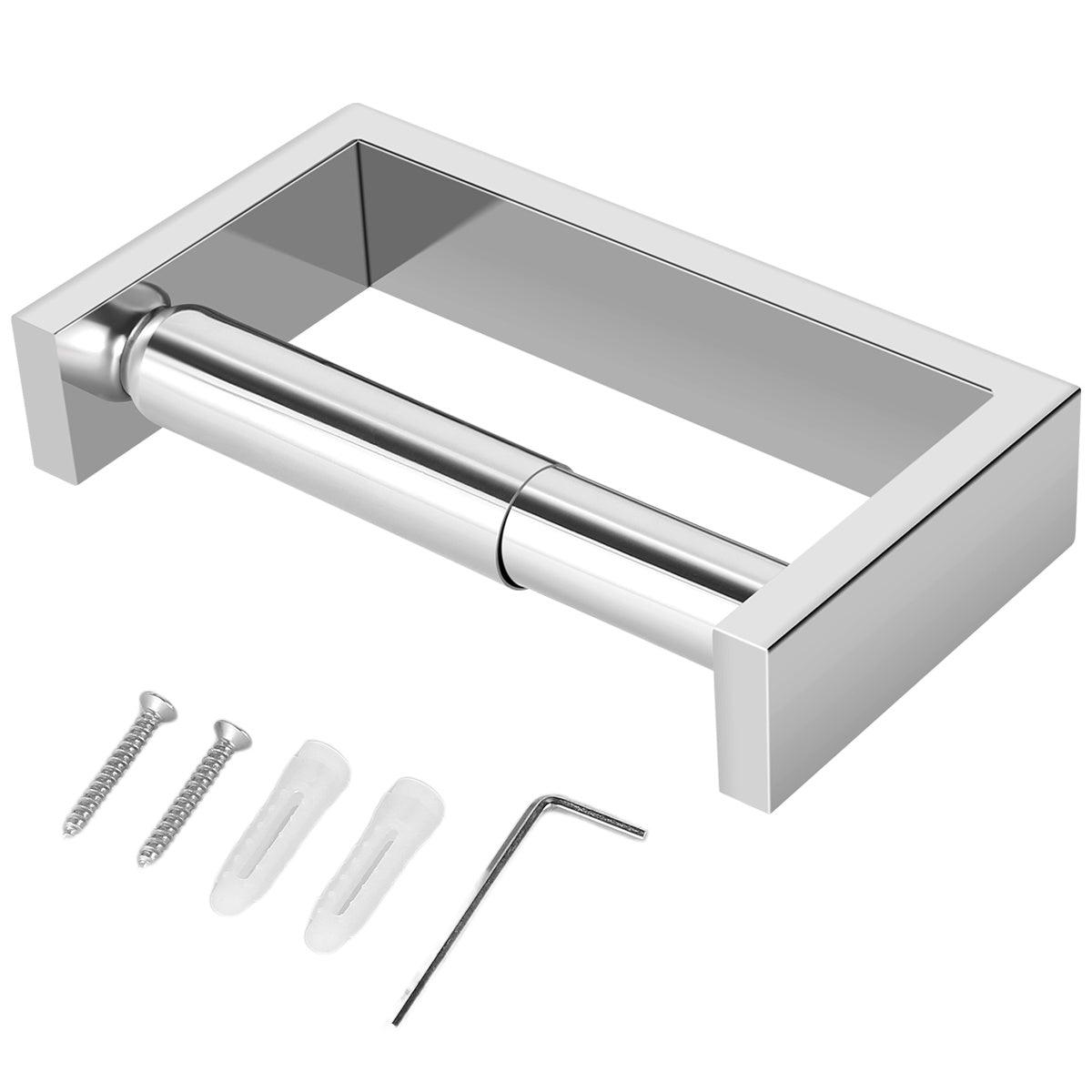 Modern 304 Stainless Steel Toilet Paper Holder with Retractable Feature