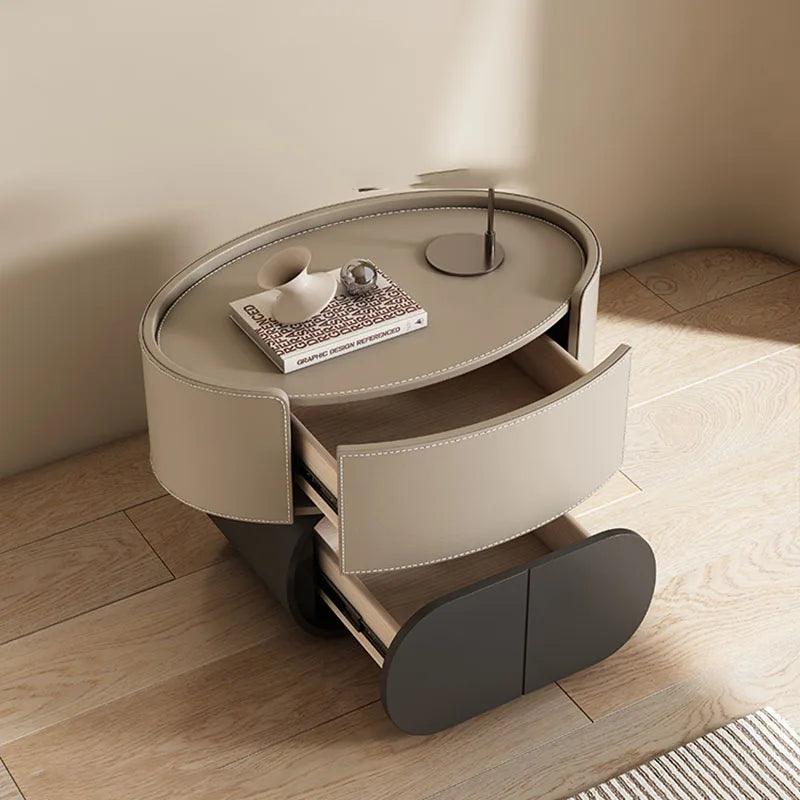 Luxury Modern Bedroom Nightstand with Drawers and Artistic Design